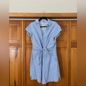 Vineyard Vines Seersucker Tie-Front Dress